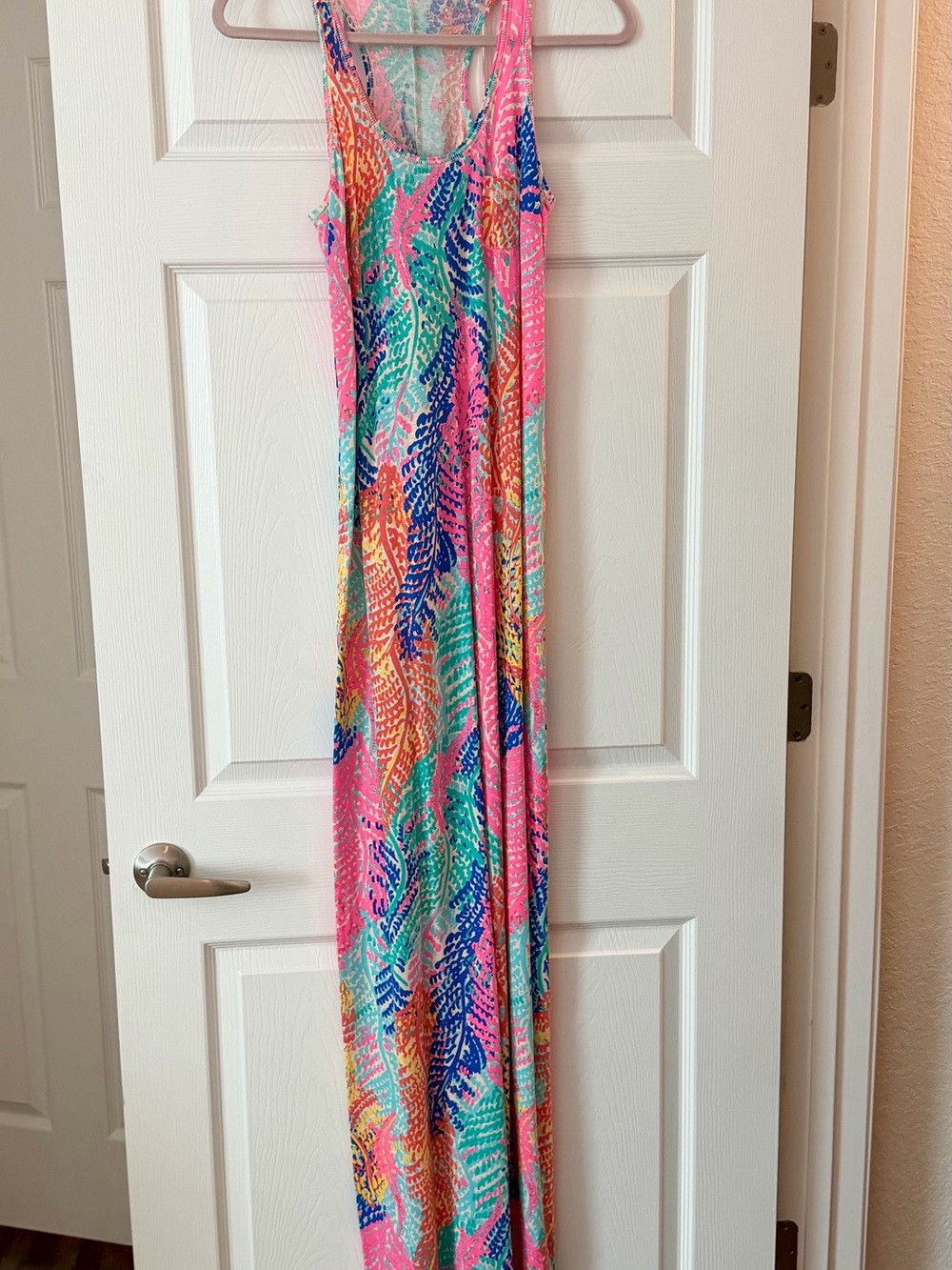 Lilly Pulitzer Multicolor Printed Maxi Dress - Bright Pink, blue, yellow & Teal